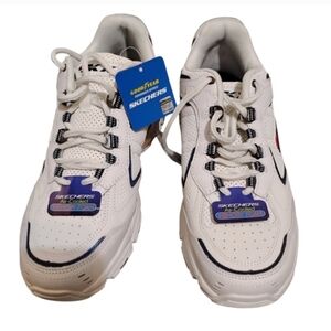 Skechers Men's White Sneakers with Black Details